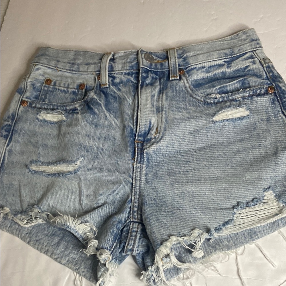 Pistola Blue Distressed High-Waisted shorts